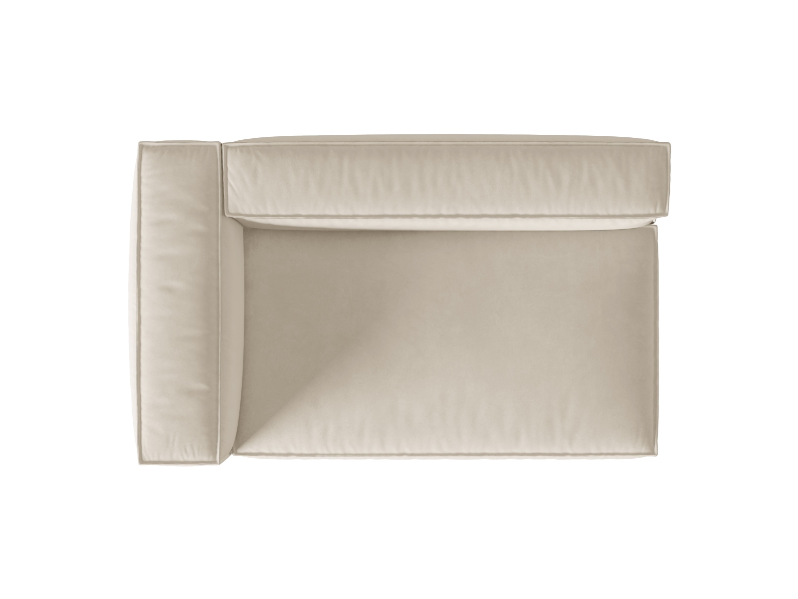 Velvet Left Modular Sofa, "Nuria", 3 Seats, 185x110x72