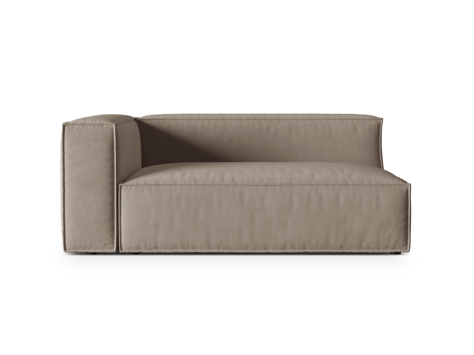 Velvet Left Modular Sofa, "Nuria", 3 Seats, 185x110x72