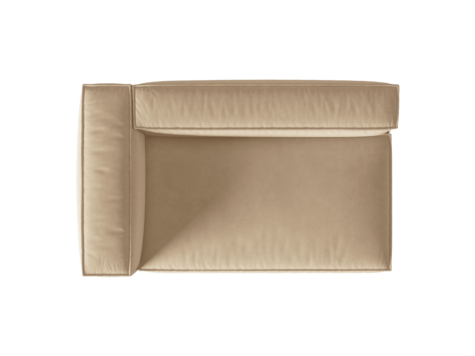 Velvet Left Modular Sofa, "Nuria", 3 Seats, 185x110x72