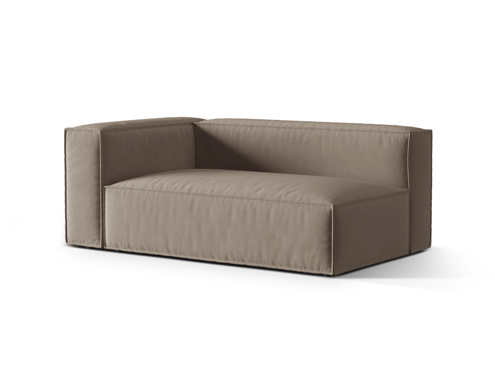Velvet Left Modular Sofa, "Nuria", 3 Seats, 185x110x72