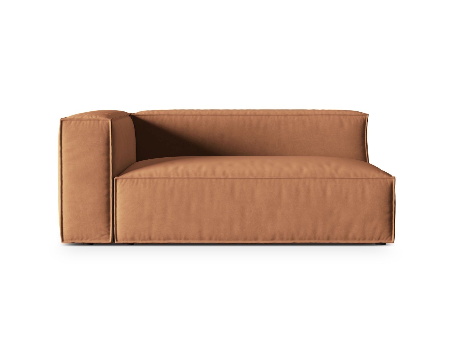 Velvet Left Modular Sofa, "Nuria", 3 Seats, 185x110x72