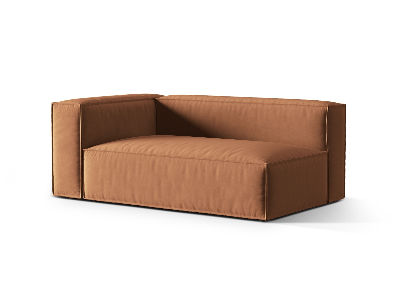 Velvet Left Modular Sofa, "Nuria", 3 Seats, 185x110x72