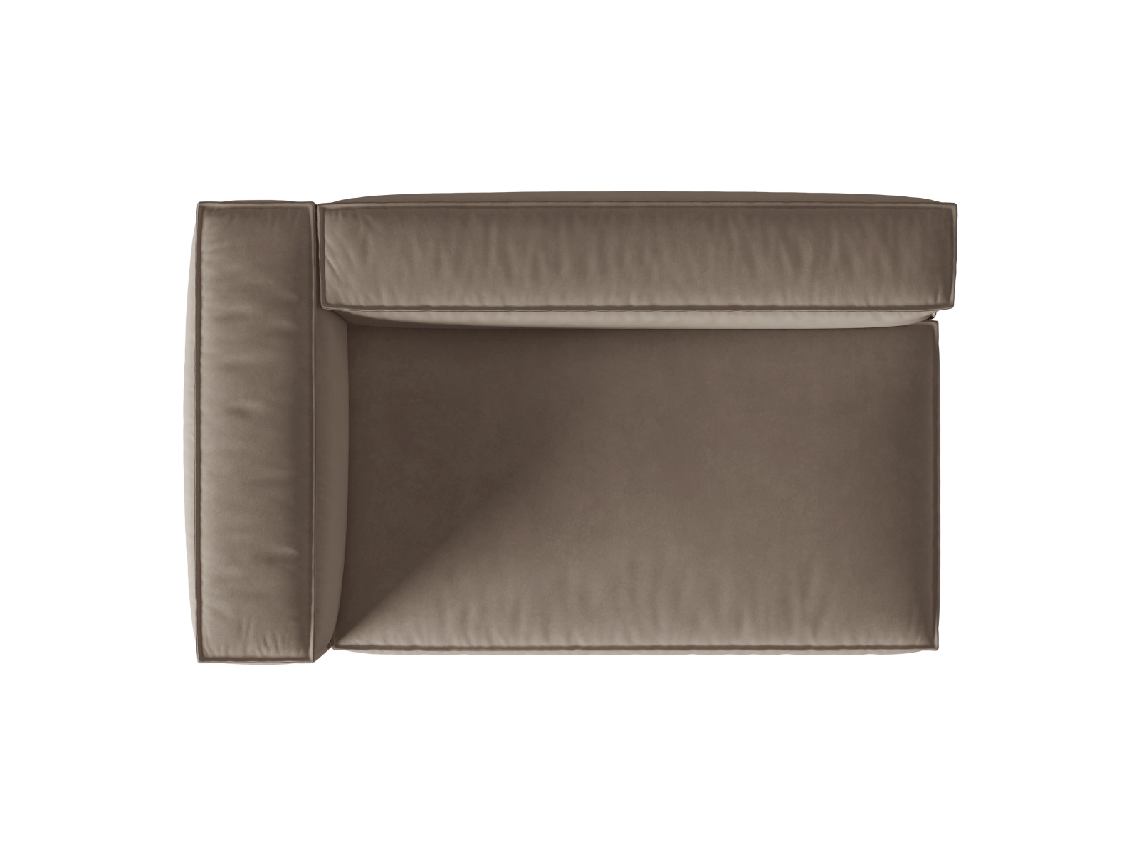 Velvet Left Modular Sofa, "Nuria", 3 Seats, 185x110x72