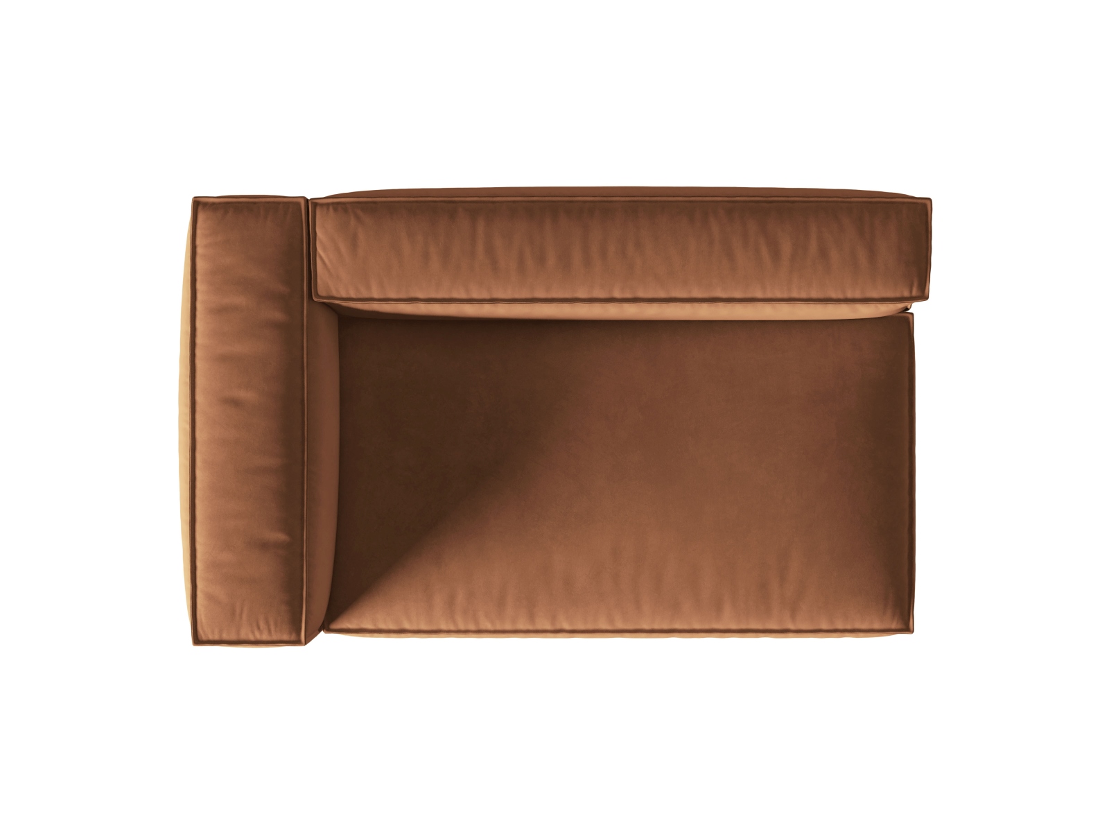 Velvet Left Modular Sofa, "Nuria", 3 Seats, 185x110x72