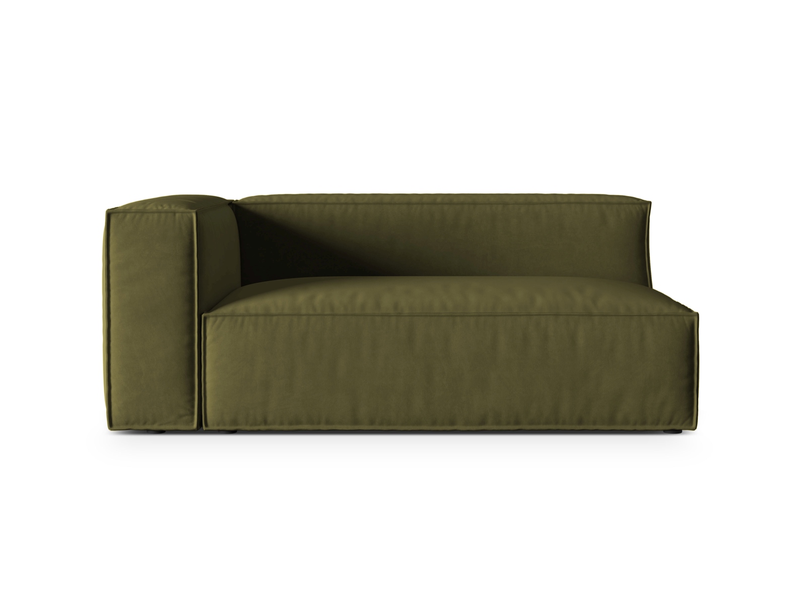 Velvet Left Modular Sofa, "Nuria", 3 Seats, 185x110x72