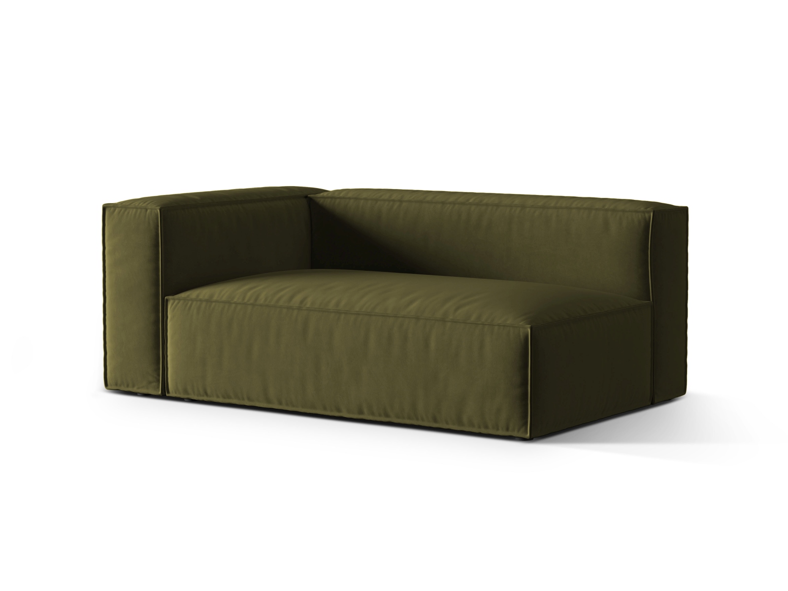 Velvet Left Modular Sofa, "Nuria", 3 Seats, 185x110x72