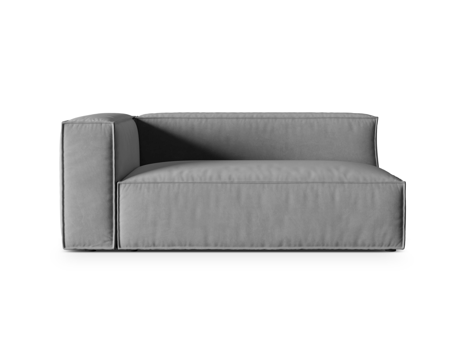 Velvet Left Modular Sofa, "Nuria", 3 Seats, 185x110x72
