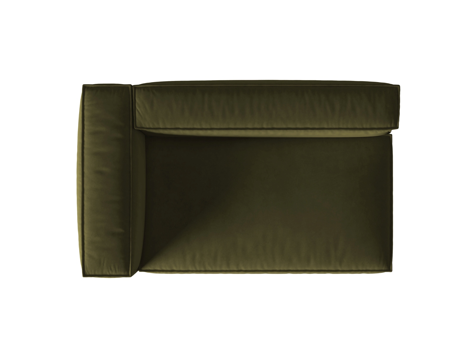 Velvet Left Modular Sofa, "Nuria", 3 Seats, 185x110x72