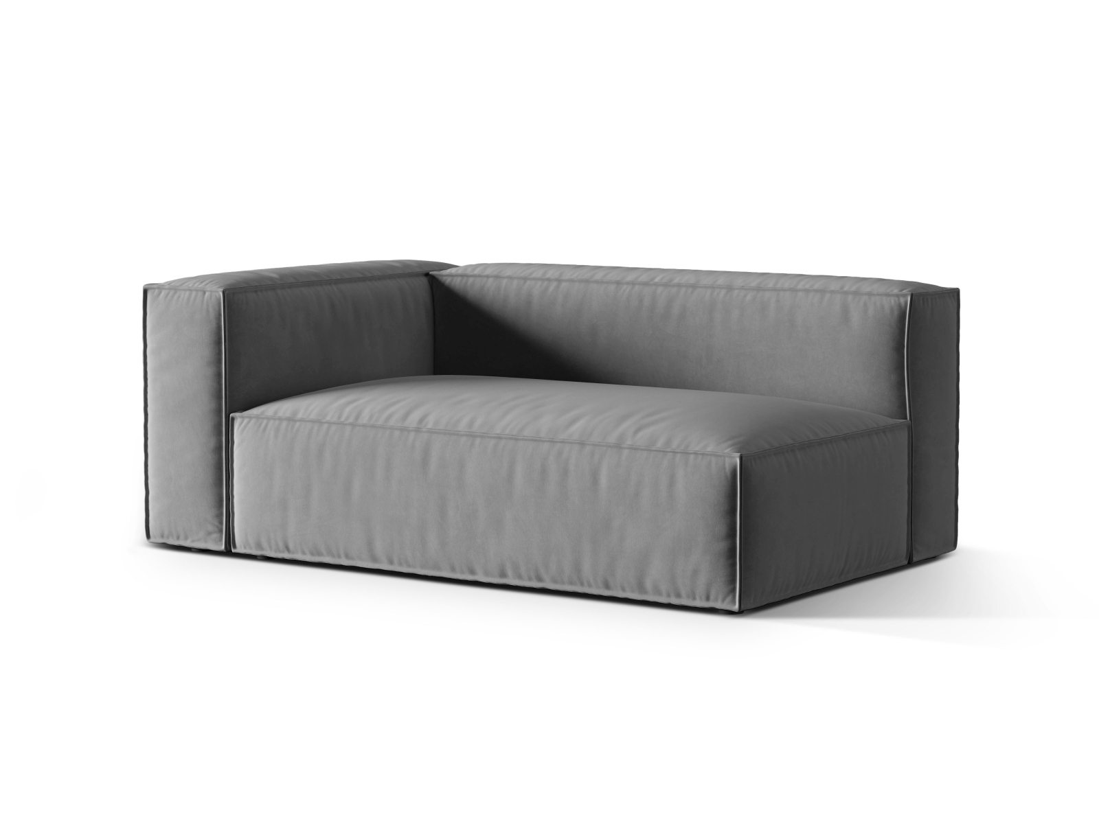 Velvet Left Modular Sofa, "Nuria", 3 Seats, 185x110x72