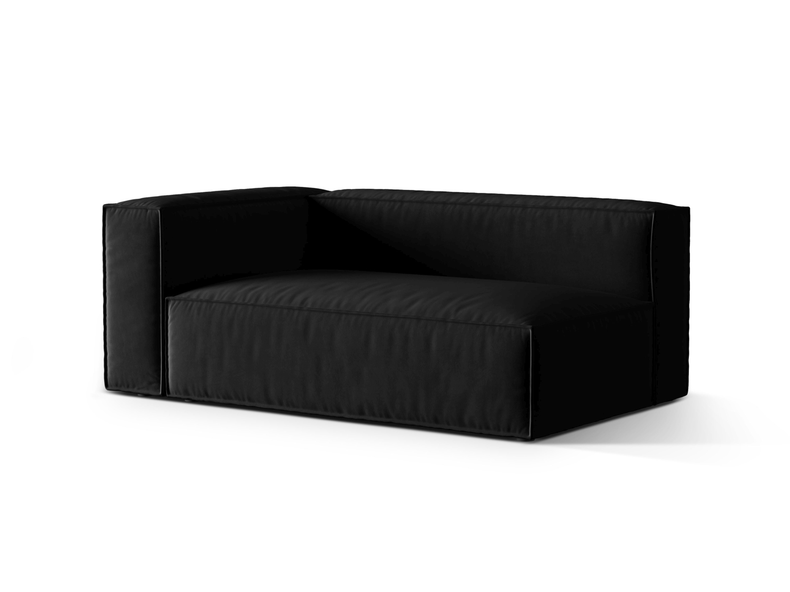 Velvet Left Modular Sofa, "Nuria", 3 Seats, 185x110x72