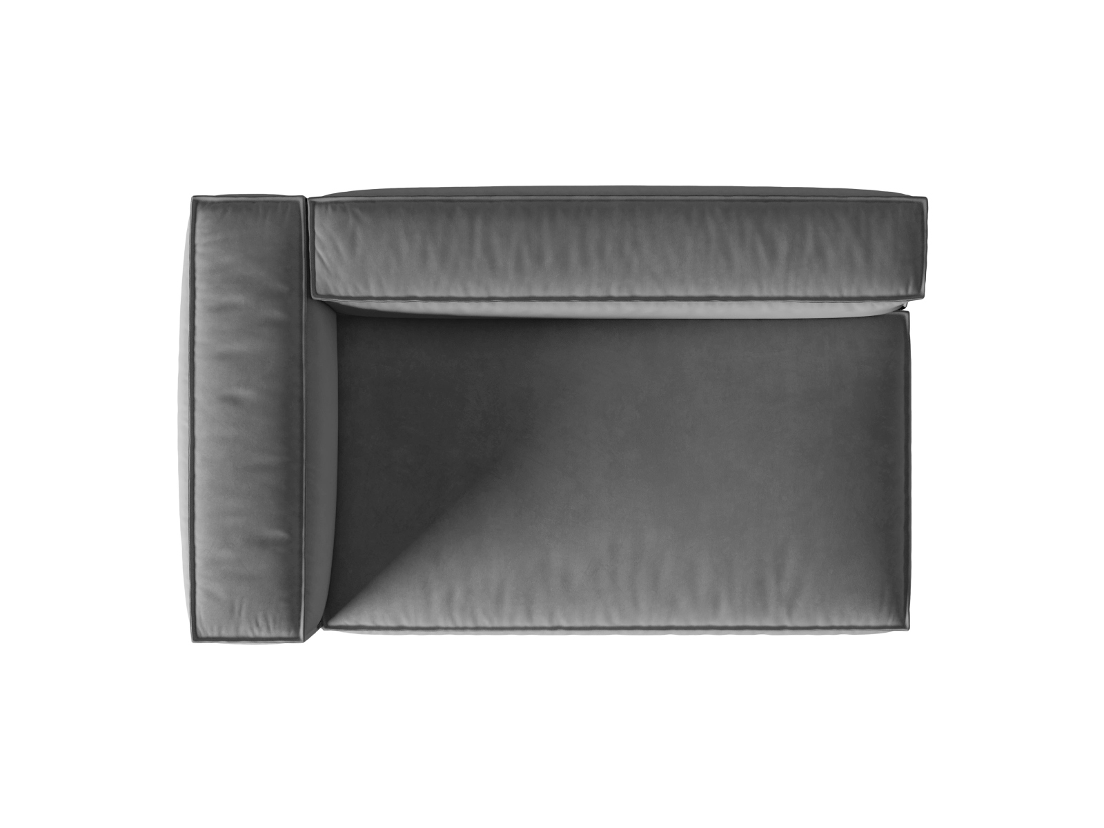 Velvet Left Modular Sofa, "Nuria", 3 Seats, 185x110x72