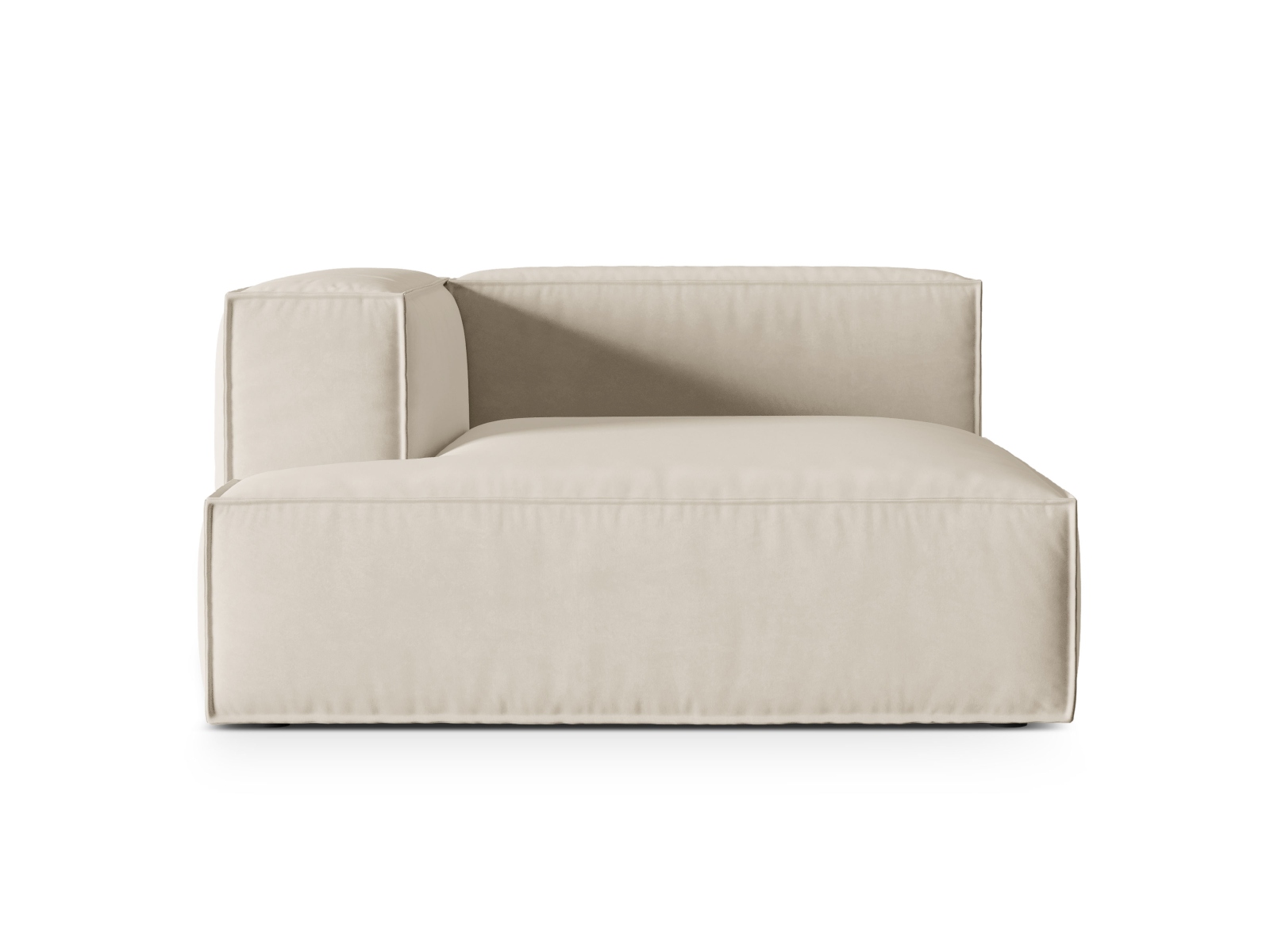 Velvet Chaise Longue Left, "Nuria", 1 Seat, 147x147x72