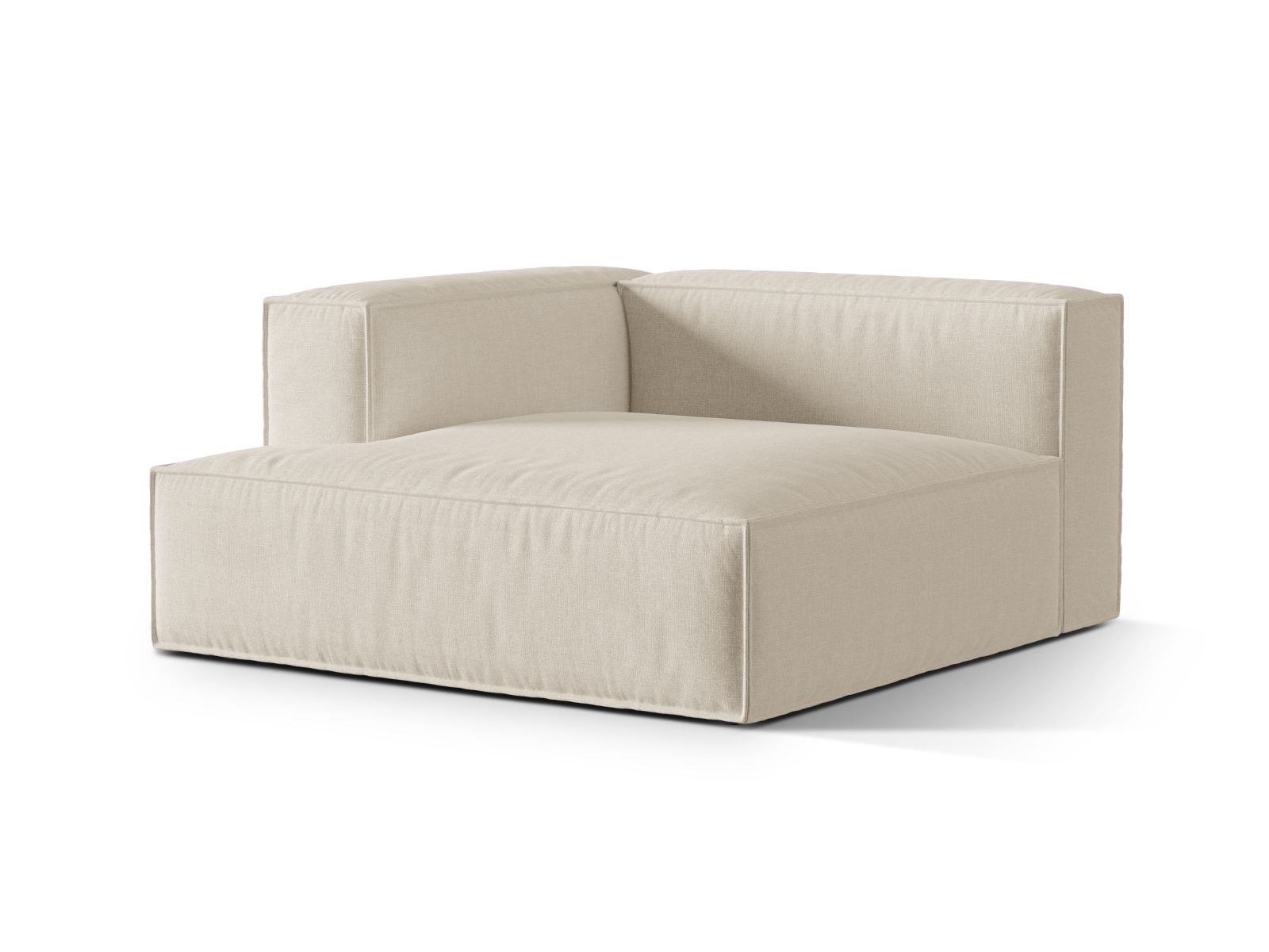 Velvet Chaise Longue Left, "Nuria", 1 Seat, 147x147x72