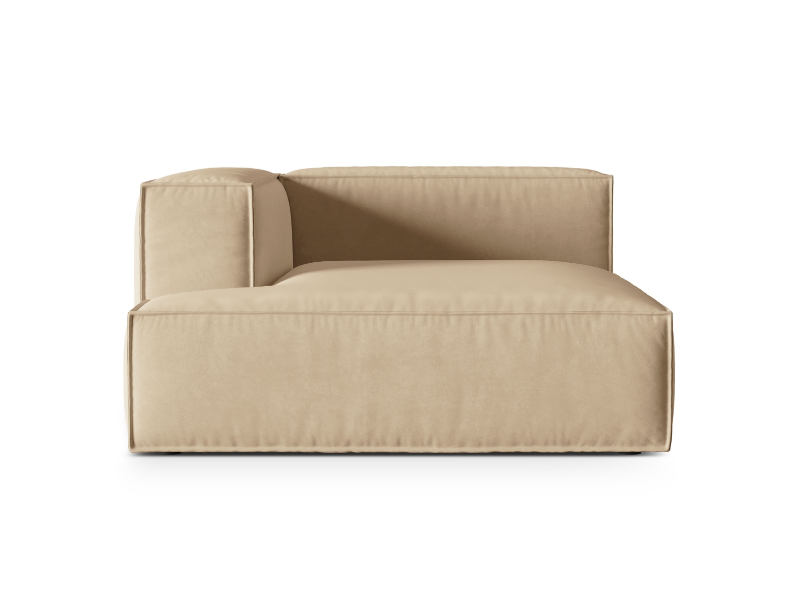 Velvet Chaise Longue Left, "Nuria", 1 Seat, 147x147x72