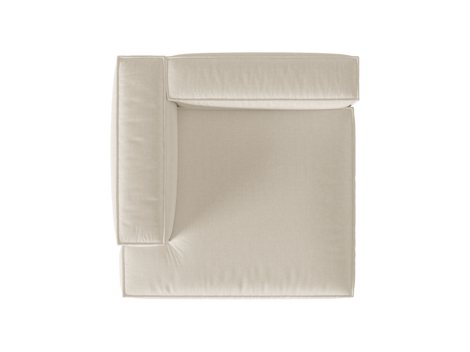 Velvet Chaise Longue Left, "Nuria", 1 Seat, 147x147x72