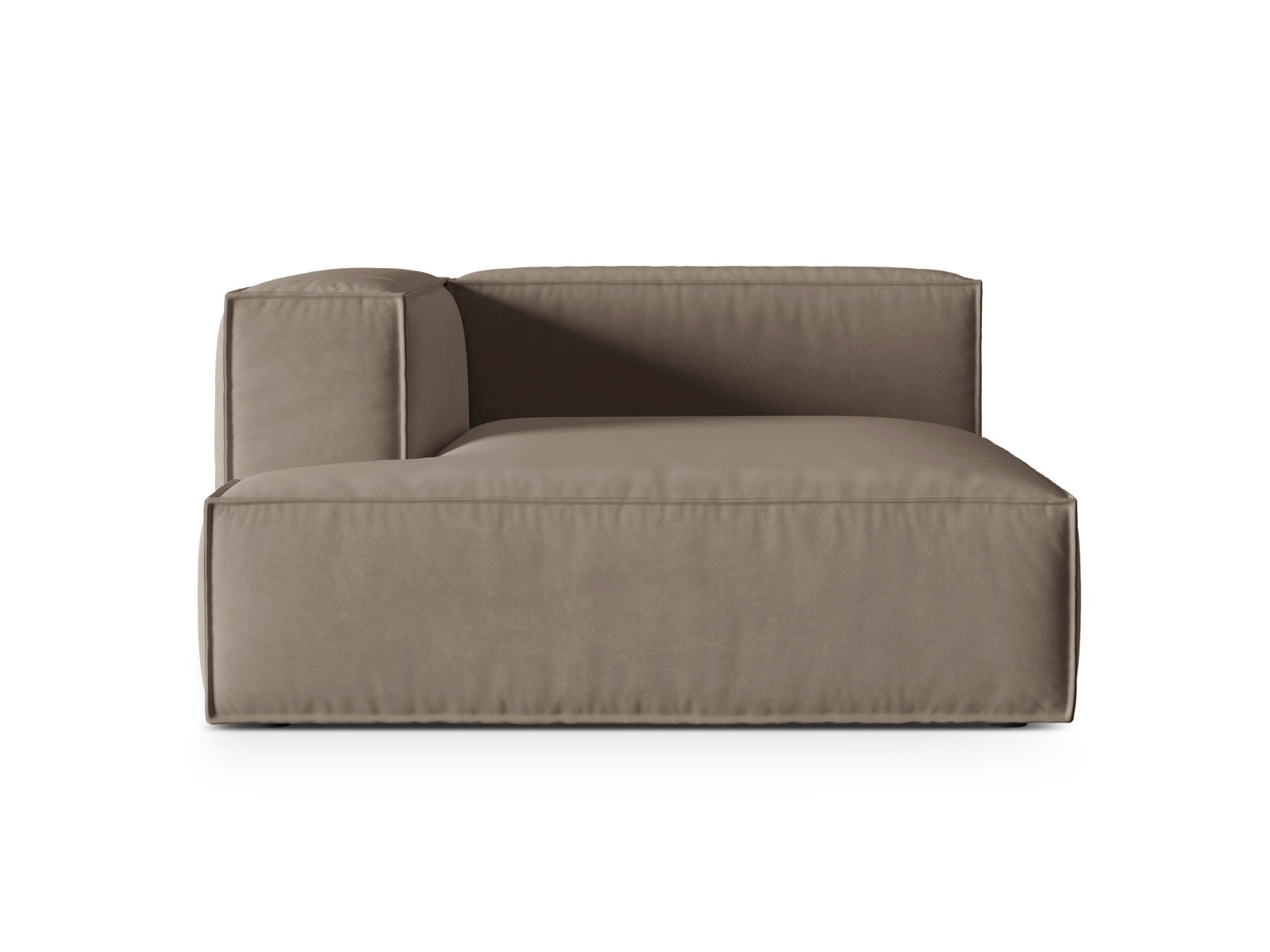 Velvet Chaise Longue Left, "Nuria", 1 Seat, 147x147x72