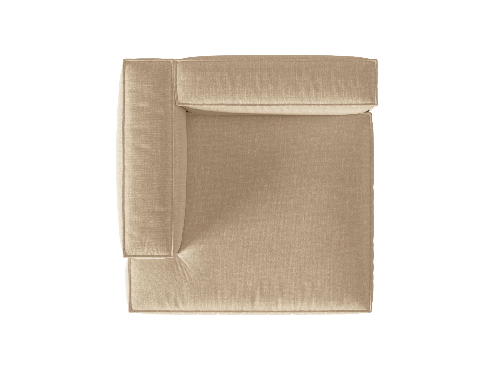 Velvet Chaise Longue Left, "Nuria", 1 Seat, 147x147x72