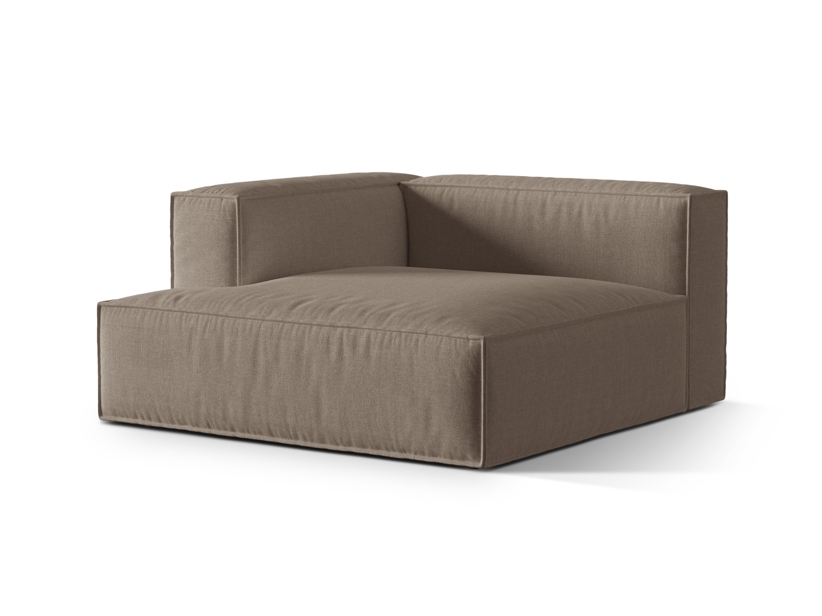 Velvet Chaise Longue Left, "Nuria", 1 Seat, 147x147x72