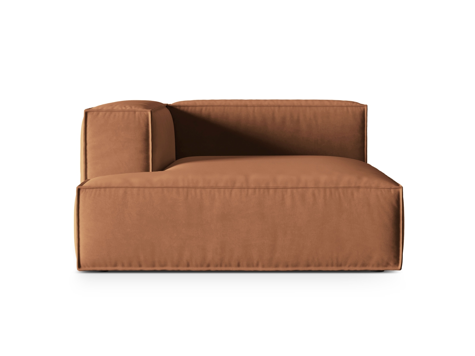 Velvet Chaise Longue Left, "Nuria", 1 Seat, 147x147x72