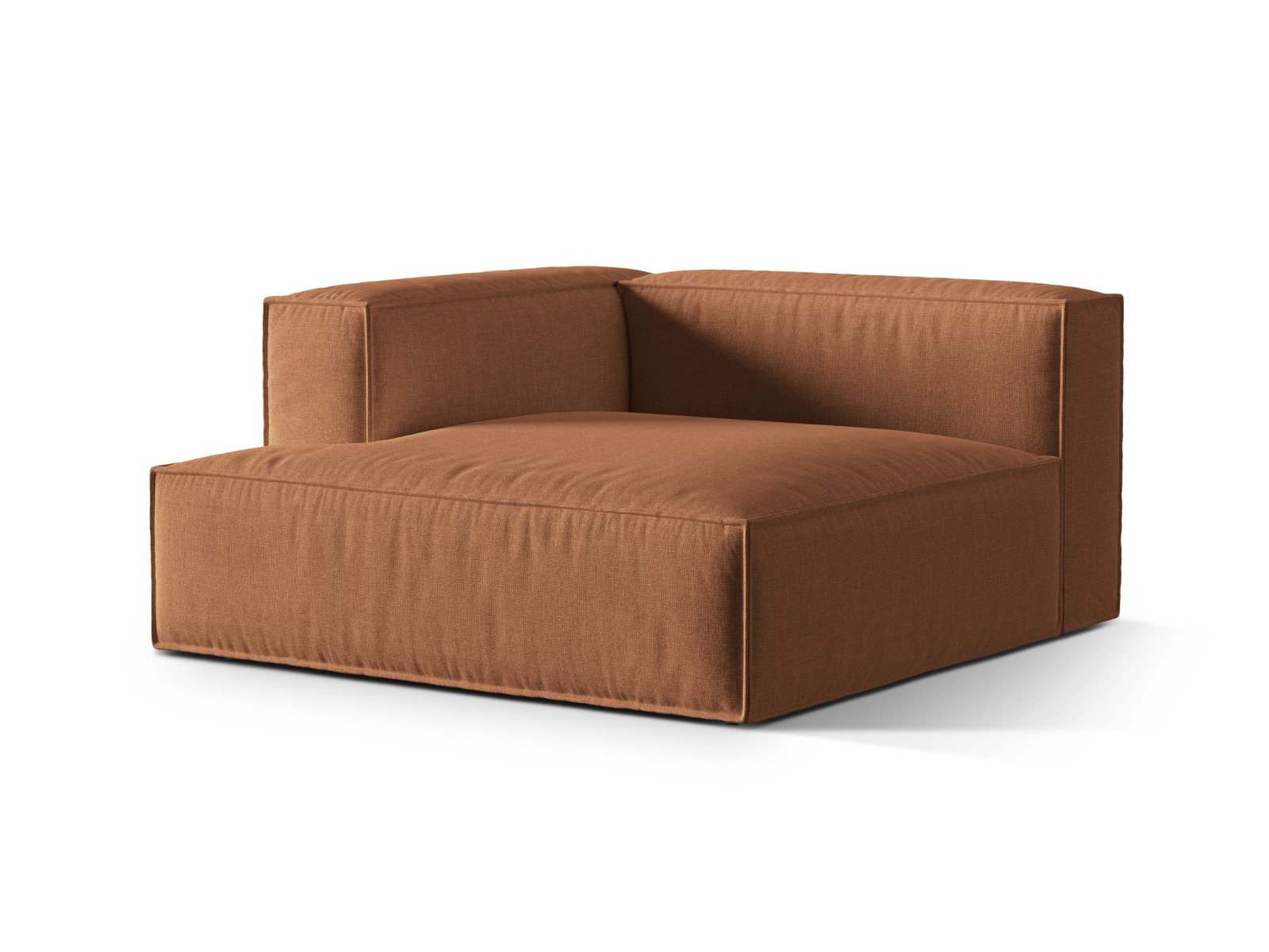 Velvet Chaise Longue Left, "Nuria", 1 Seat, 147x147x72