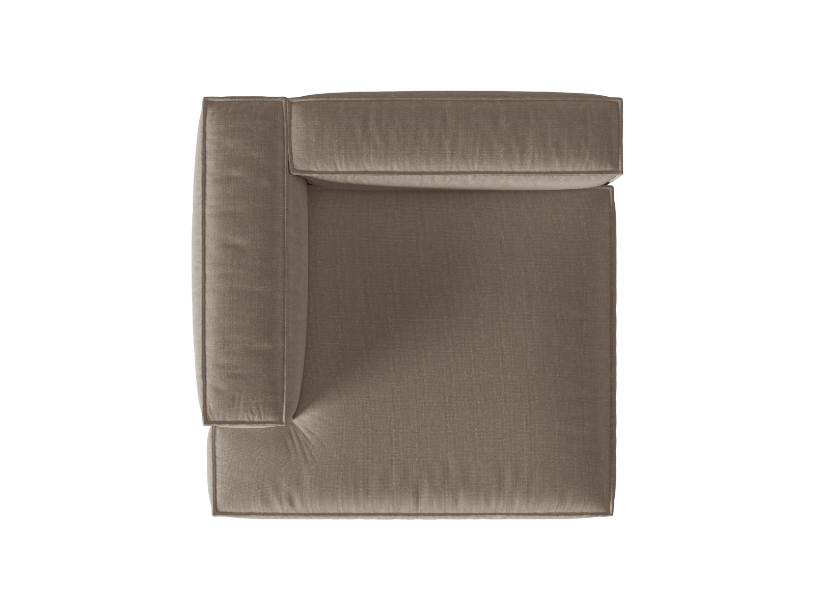 Velvet Chaise Longue Left, "Nuria", 1 Seat, 147x147x72