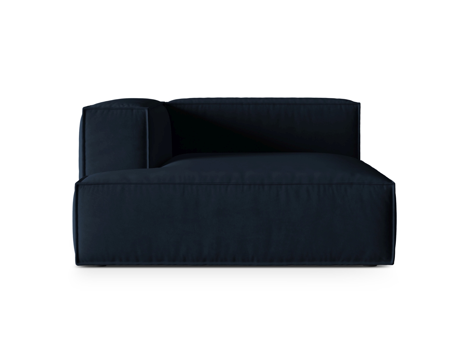 Velvet Chaise Longue Left, "Nuria", 1 Seat, 147x147x72