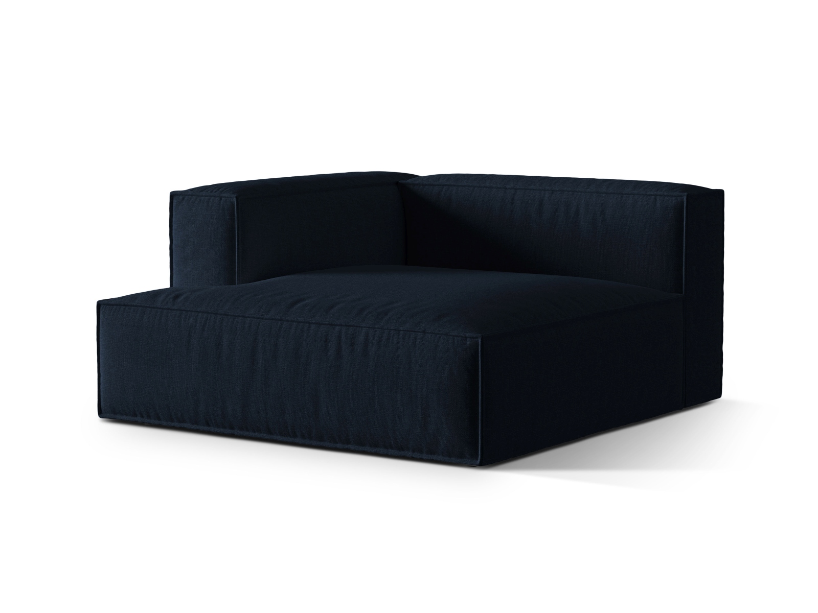 Velvet Chaise Longue Left, "Nuria", 1 Seat, 147x147x72