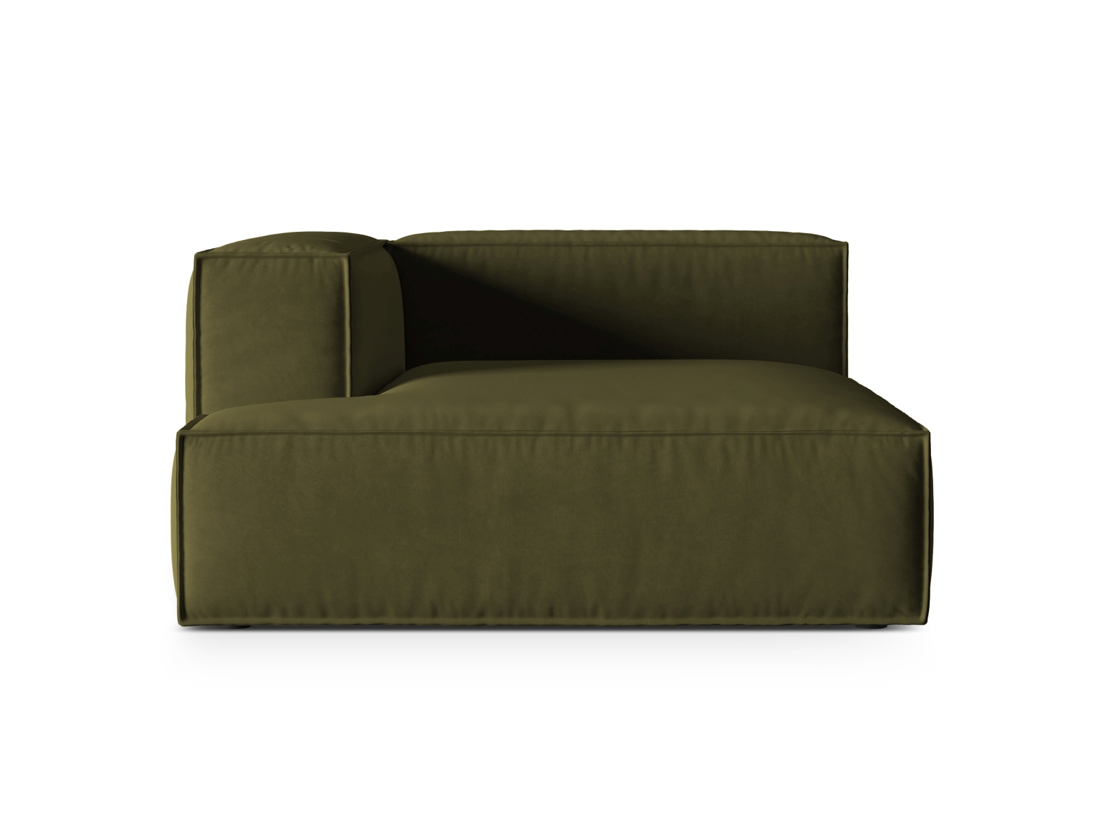 Velvet Chaise Longue Left, "Nuria", 1 Seat, 147x147x72
