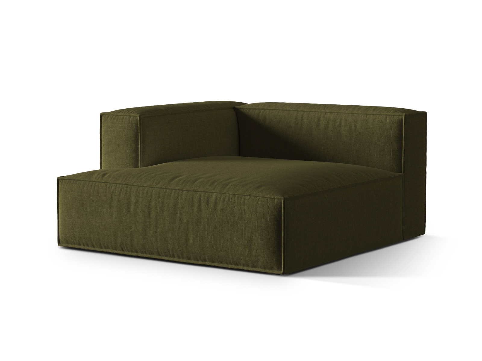 Velvet Chaise Longue Left, "Nuria", 1 Seat, 147x147x72