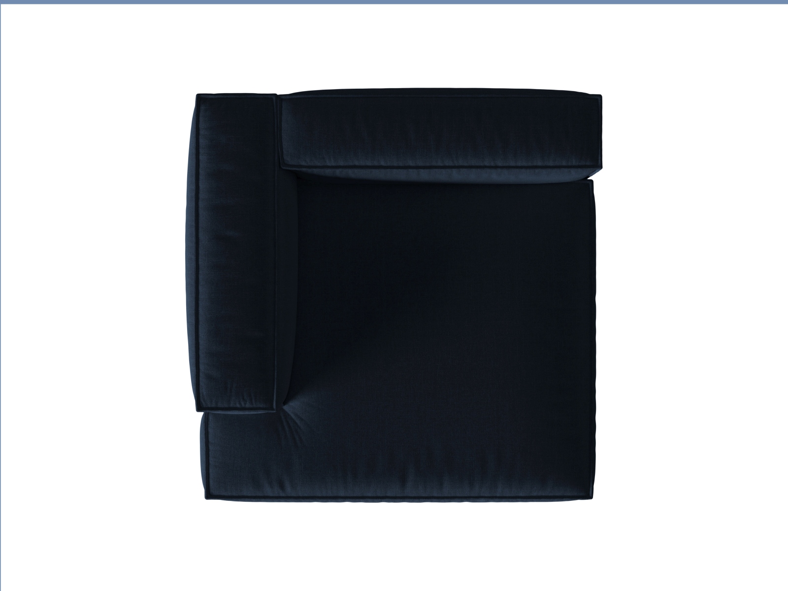 Velvet Chaise Longue Left, "Nuria", 1 Seat, 147x147x72