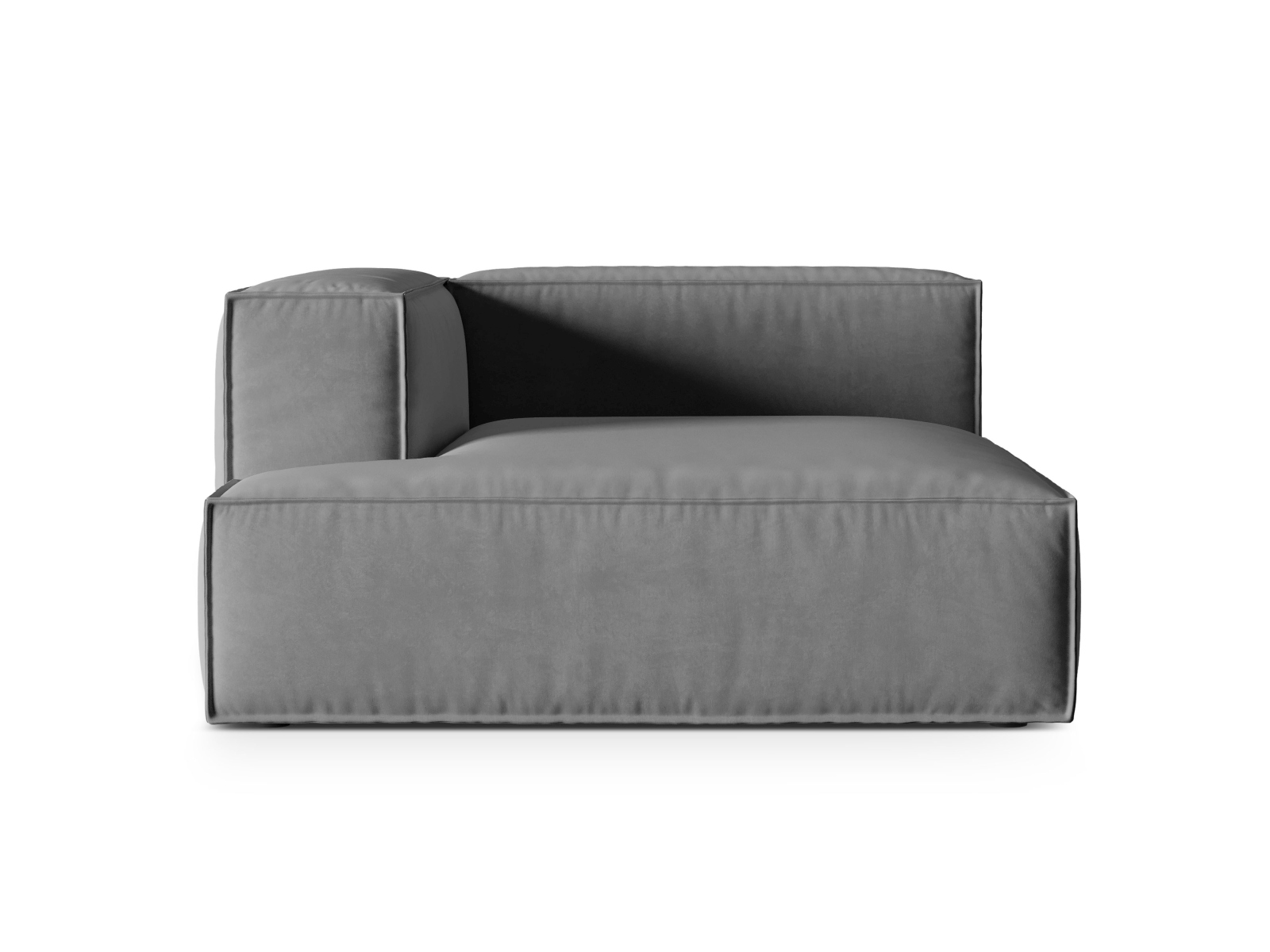 Velvet Chaise Longue Left, "Nuria", 1 Seat, 147x147x72