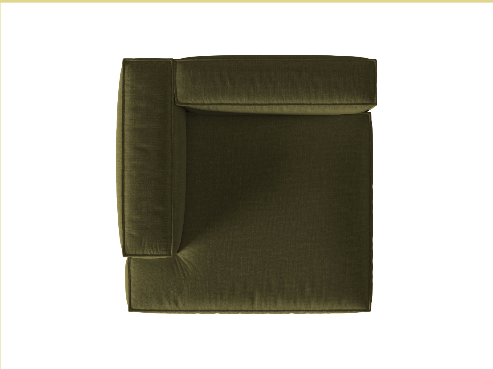 Velvet Chaise Longue Left, "Nuria", 1 Seat, 147x147x72