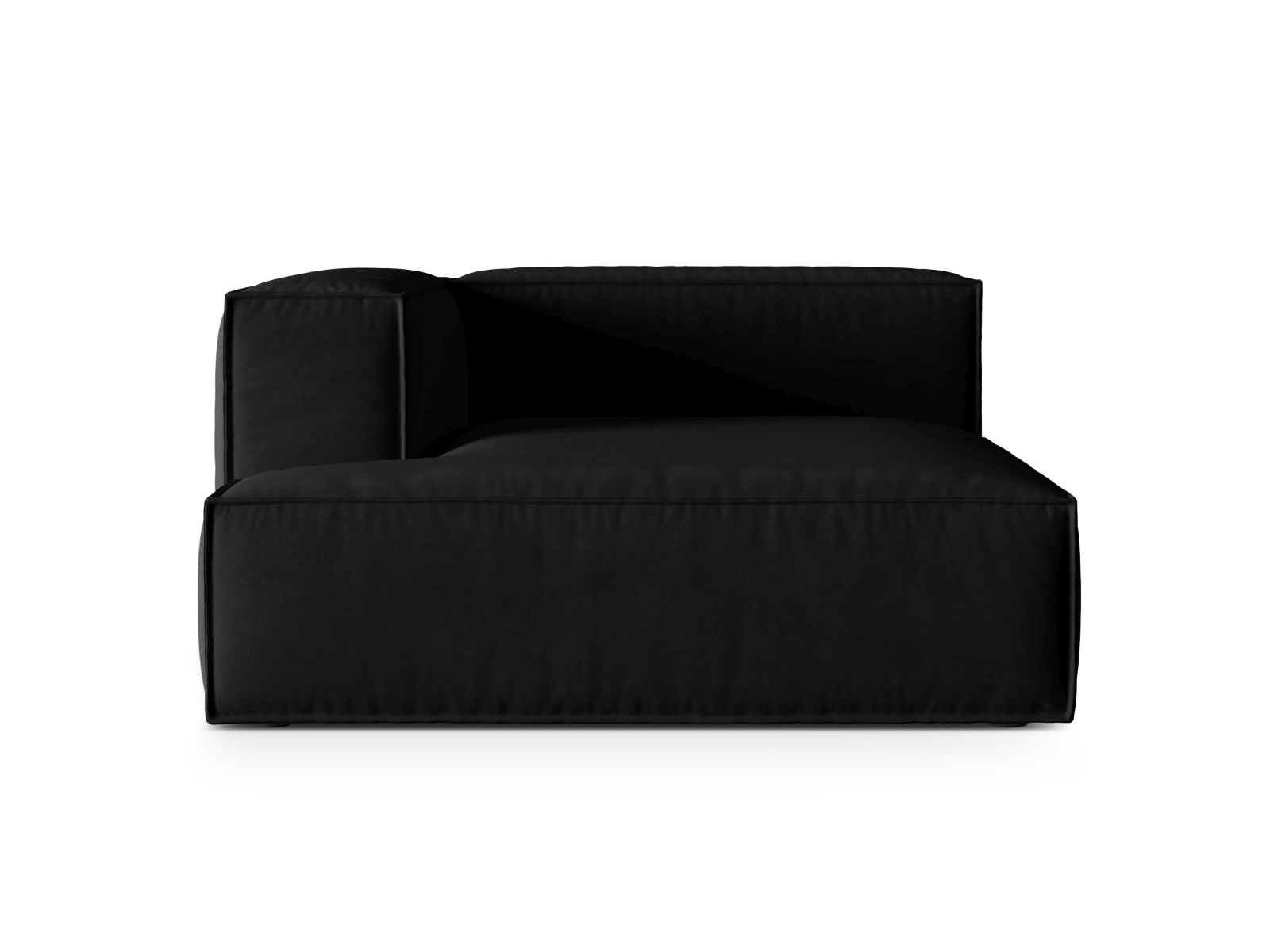 Velvet Chaise Longue Left, "Nuria", 1 Seat, 147x147x72