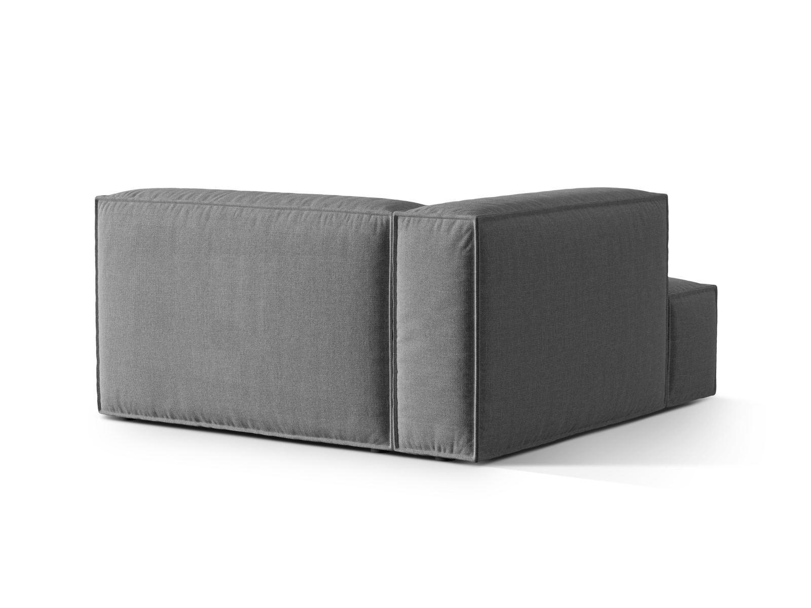 Velvet Chaise Longue Left, "Nuria", 1 Seat, 147x147x72