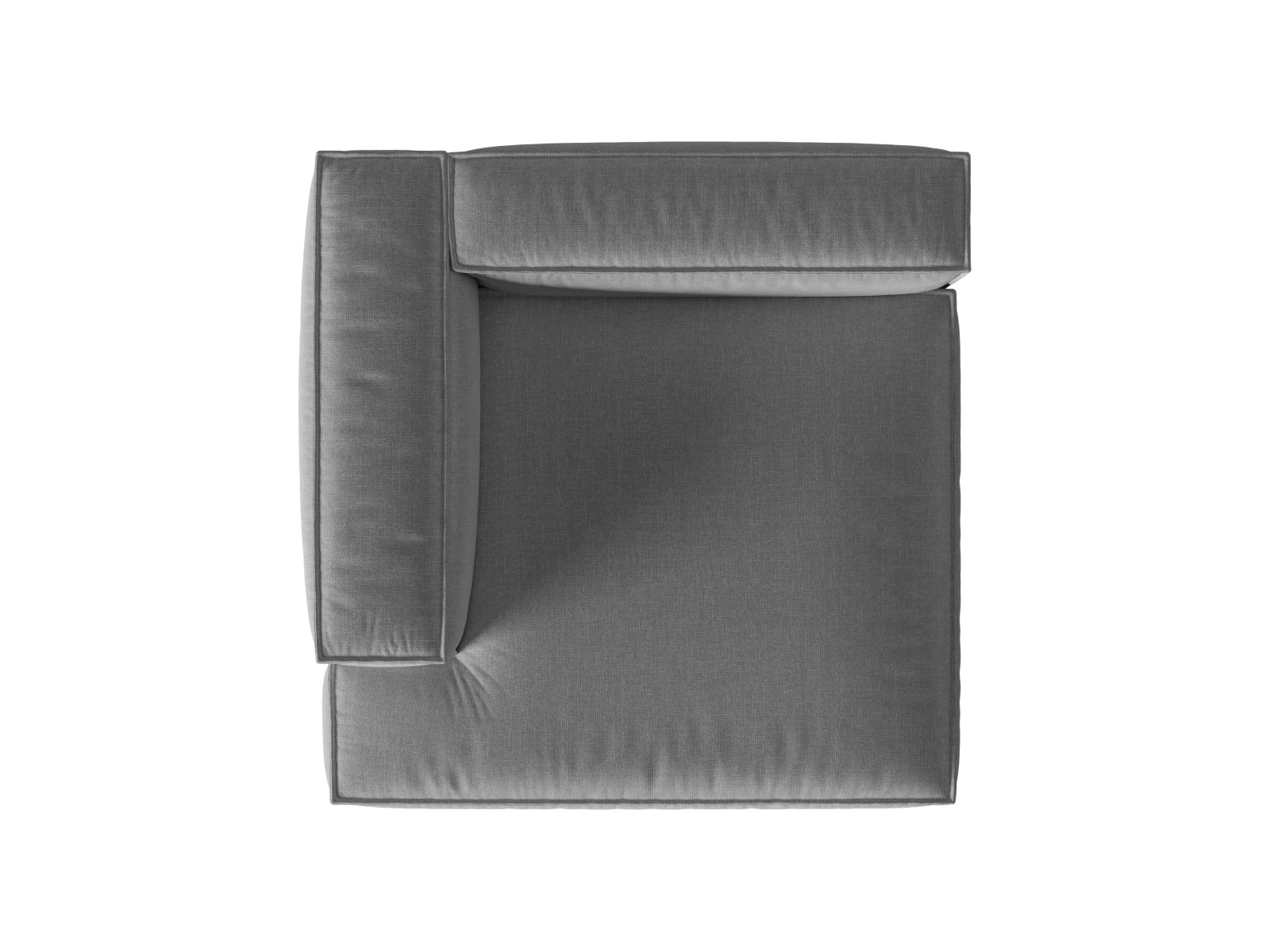 Velvet Chaise Longue Left, "Nuria", 1 Seat, 147x147x72