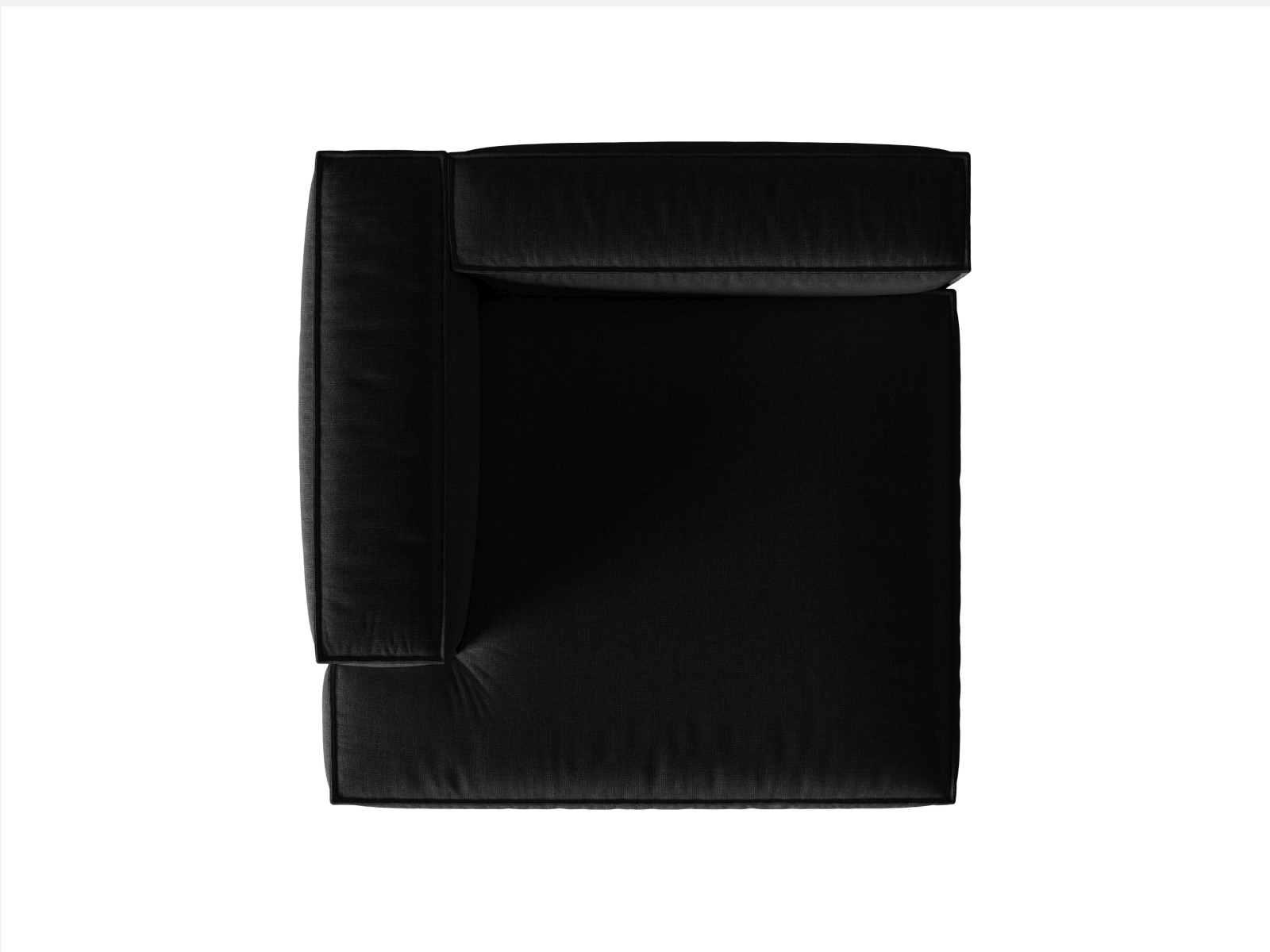 Velvet Chaise Longue Left, "Nuria", 1 Seat, 147x147x72