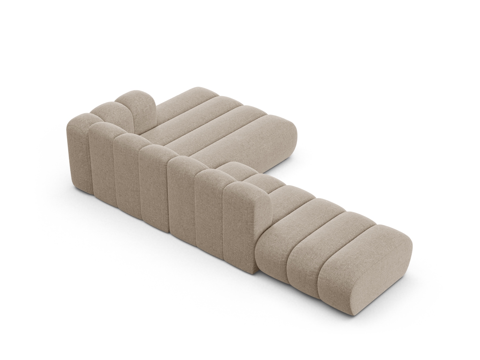 Modular Right Open Corner Sofa, "Lupine", 5 Seats, 299x177x70