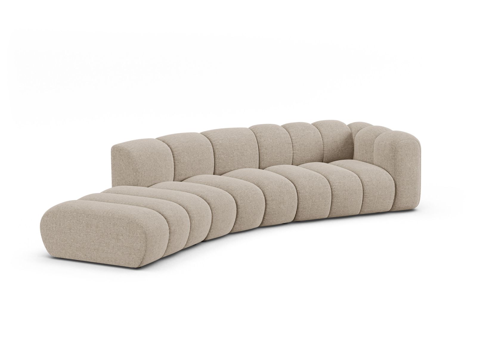Left Modular Sofa, "Lupine", 5 Seats, 335x166x70
