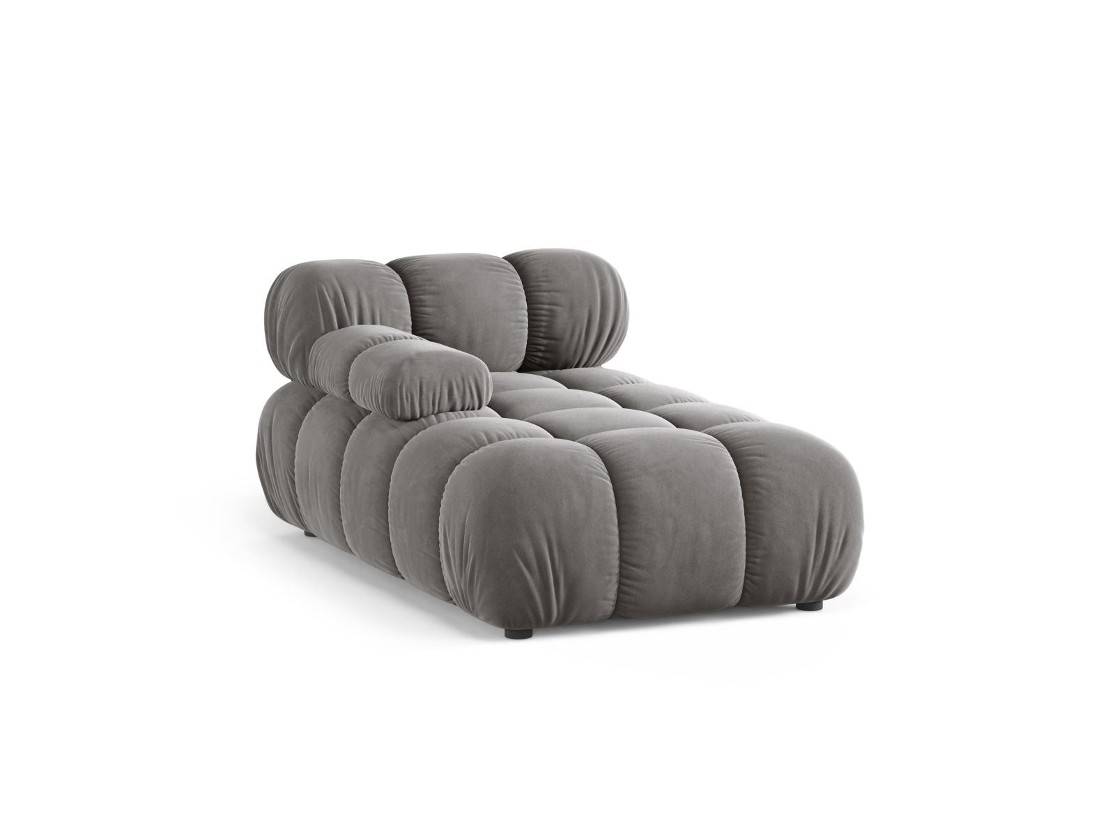 Velvet Chaise Longue Left, "Bellis", 1 Seat, 94x155x70