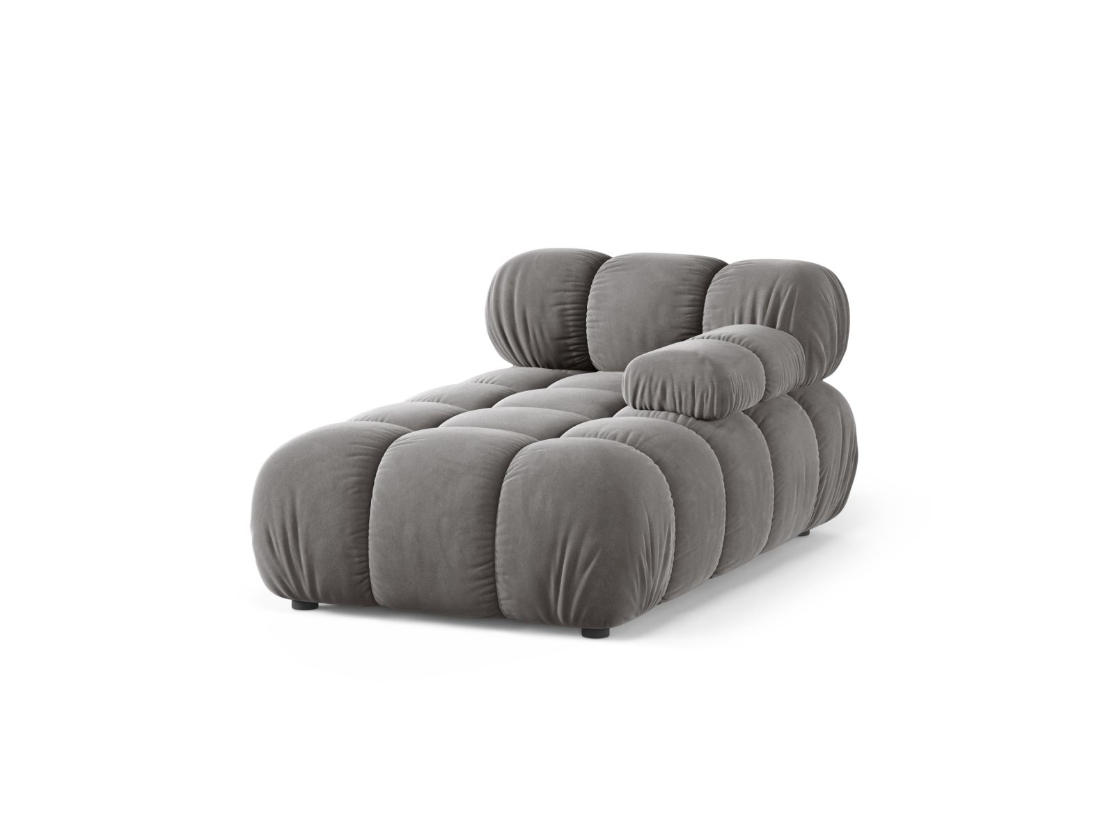 Velvet Chaise Longue Right, "Bellis", 1 Seat, 94x155x70