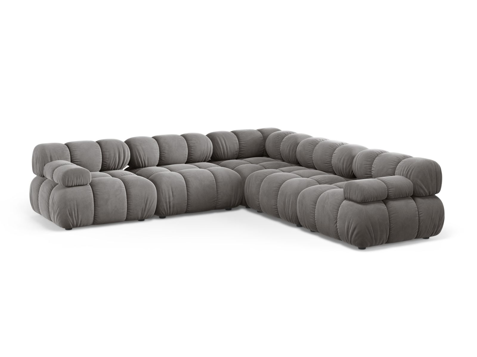 Velvet Symmetrical Corner Sofa, "Bellis", 5 Seats, 282x282x70