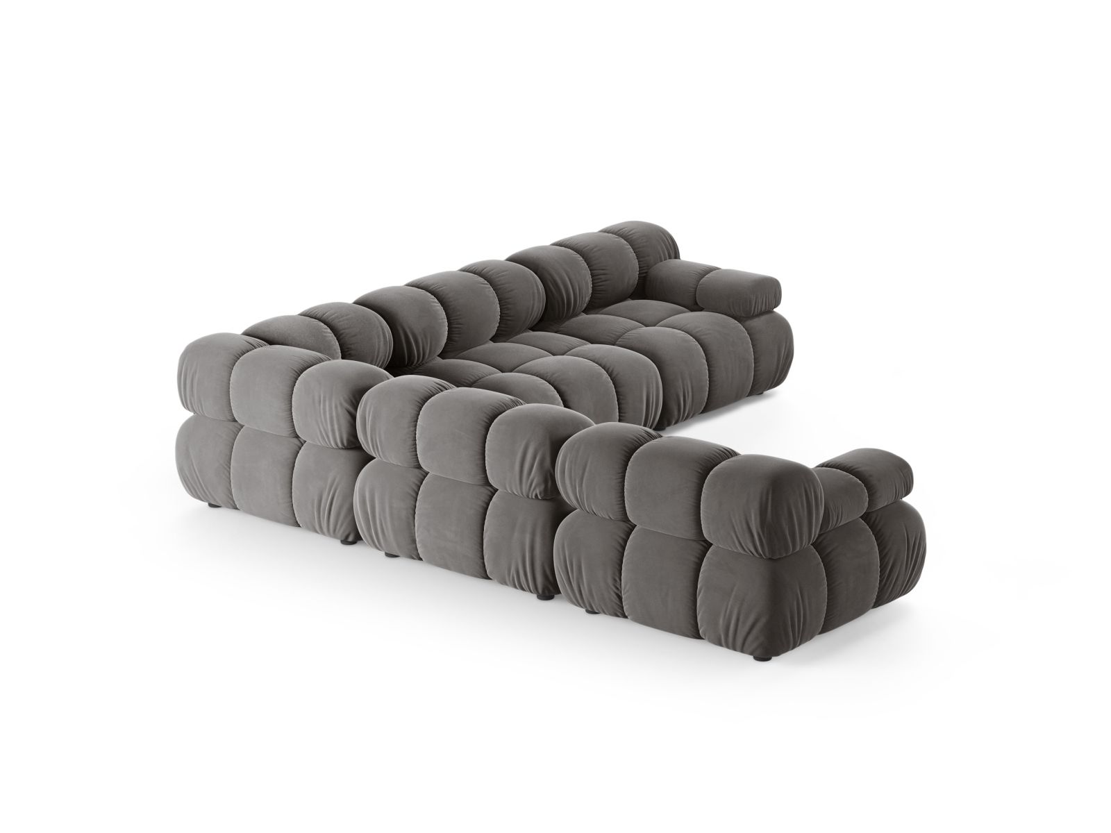 Velvet Symmetrical Corner Sofa, "Bellis", 5 Seats, 282x282x70
