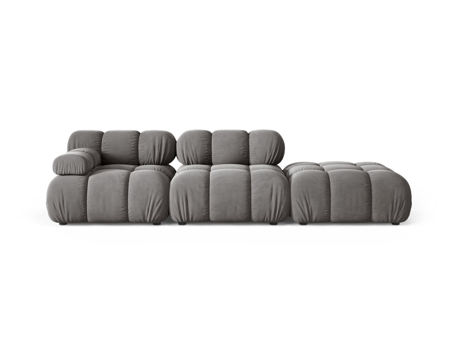 Velvet Right Modular Sofa, "Bellis", 4 Seats, 282x94x70