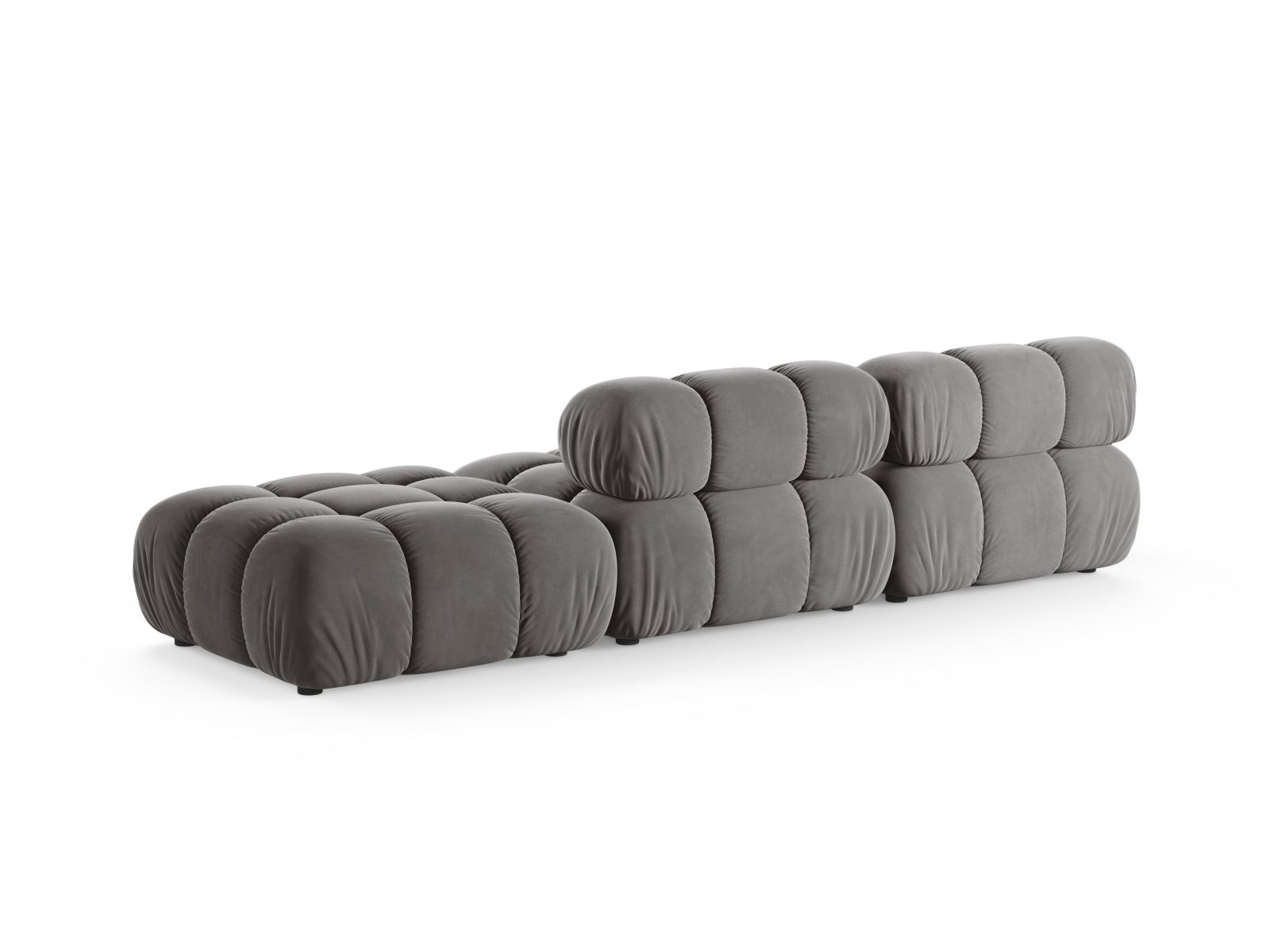 Velvet Right Modular Sofa, "Bellis", 4 Seats, 282x94x70