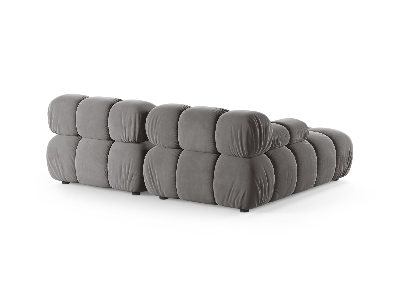 Velvet Modular Left Corner Sofa, "Bellis", 3 Seats, 188x155x70