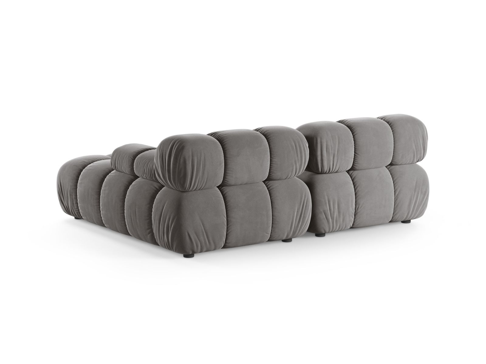 Velvet Modular Right Corner Sofa, "Bellis", 3 Seats, 188x155x70