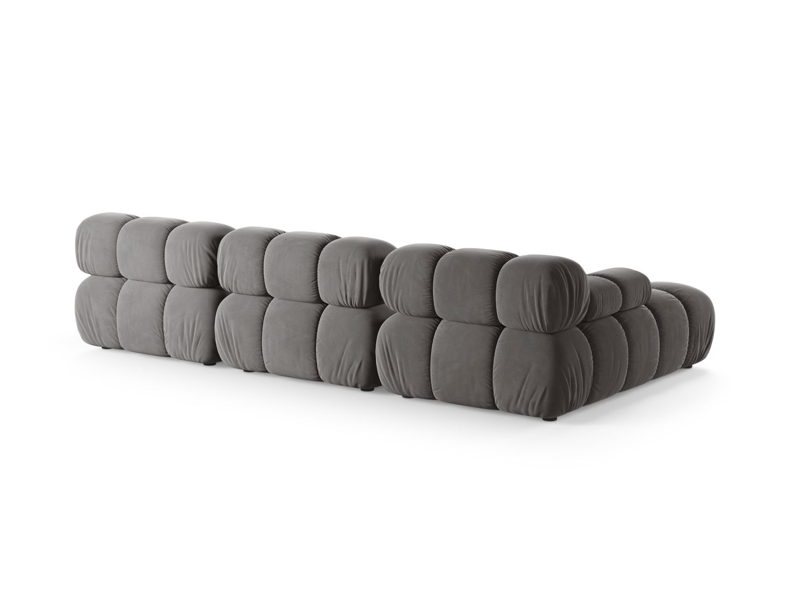 Velvet Modular Left Corner Sofa, "Bellis", 4 Seats, 282x155x70