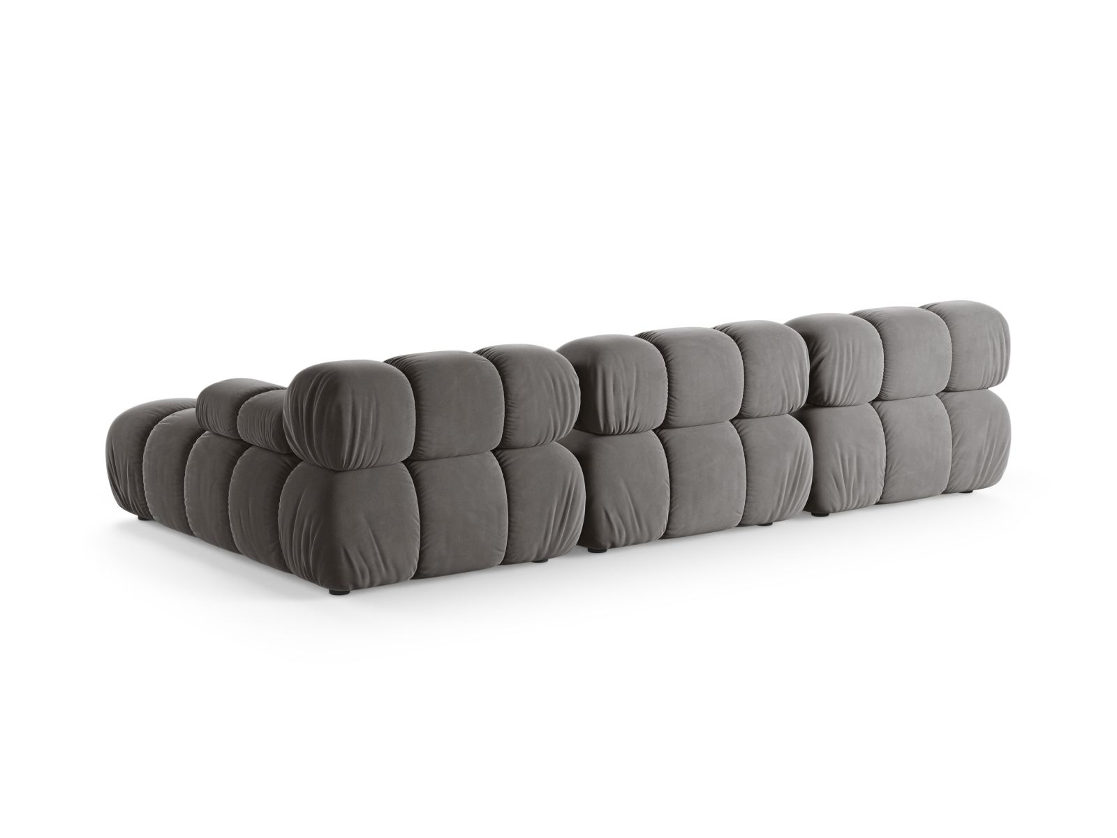 Velvet Modular Right Corner Sofa, "Bellis", 4 Seats, 282x155x70