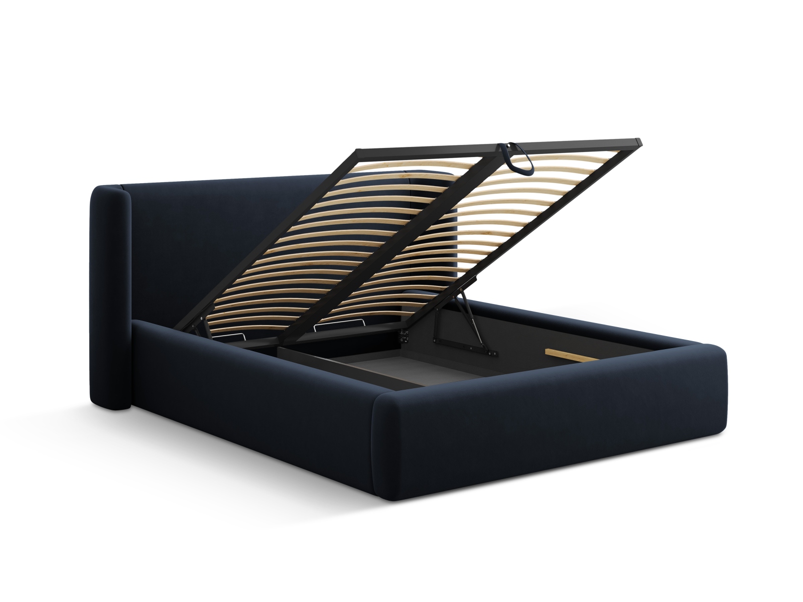 Velvet Storage Bed With Headboard, "Jolene", 224x230x100