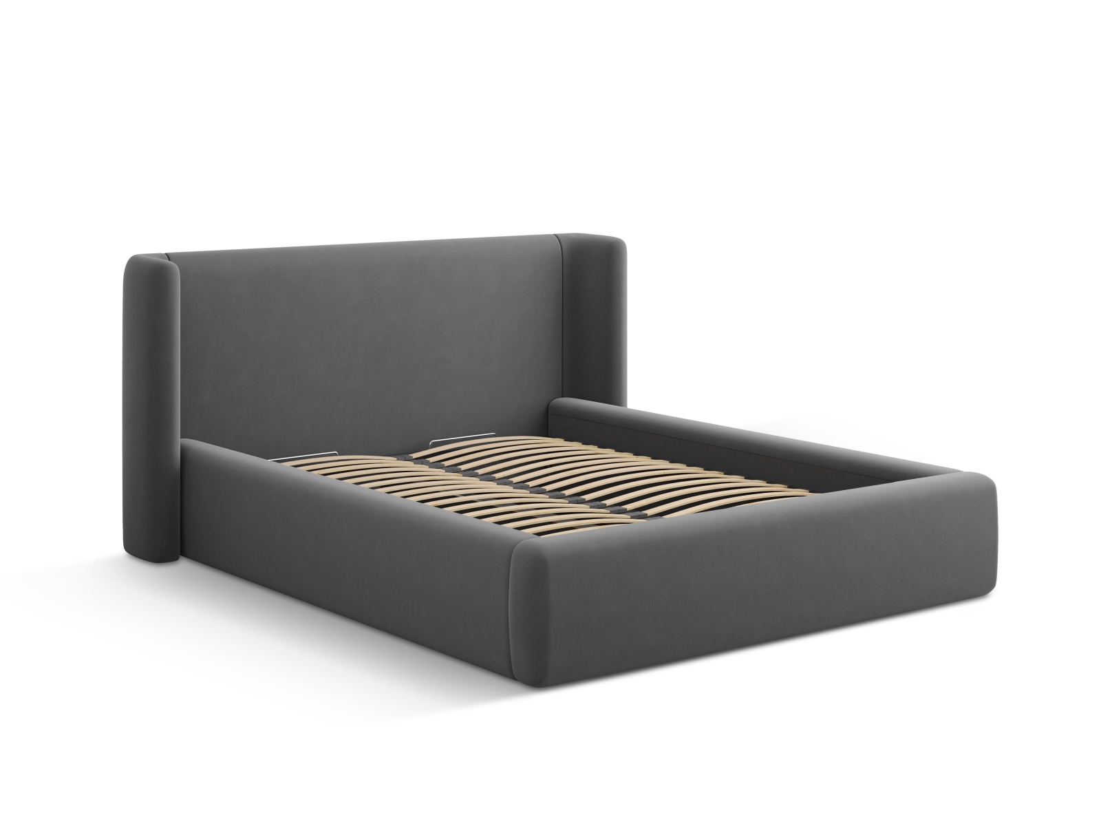 Velvet Storage Bed With Headboard, "Jolene", 224x230x100